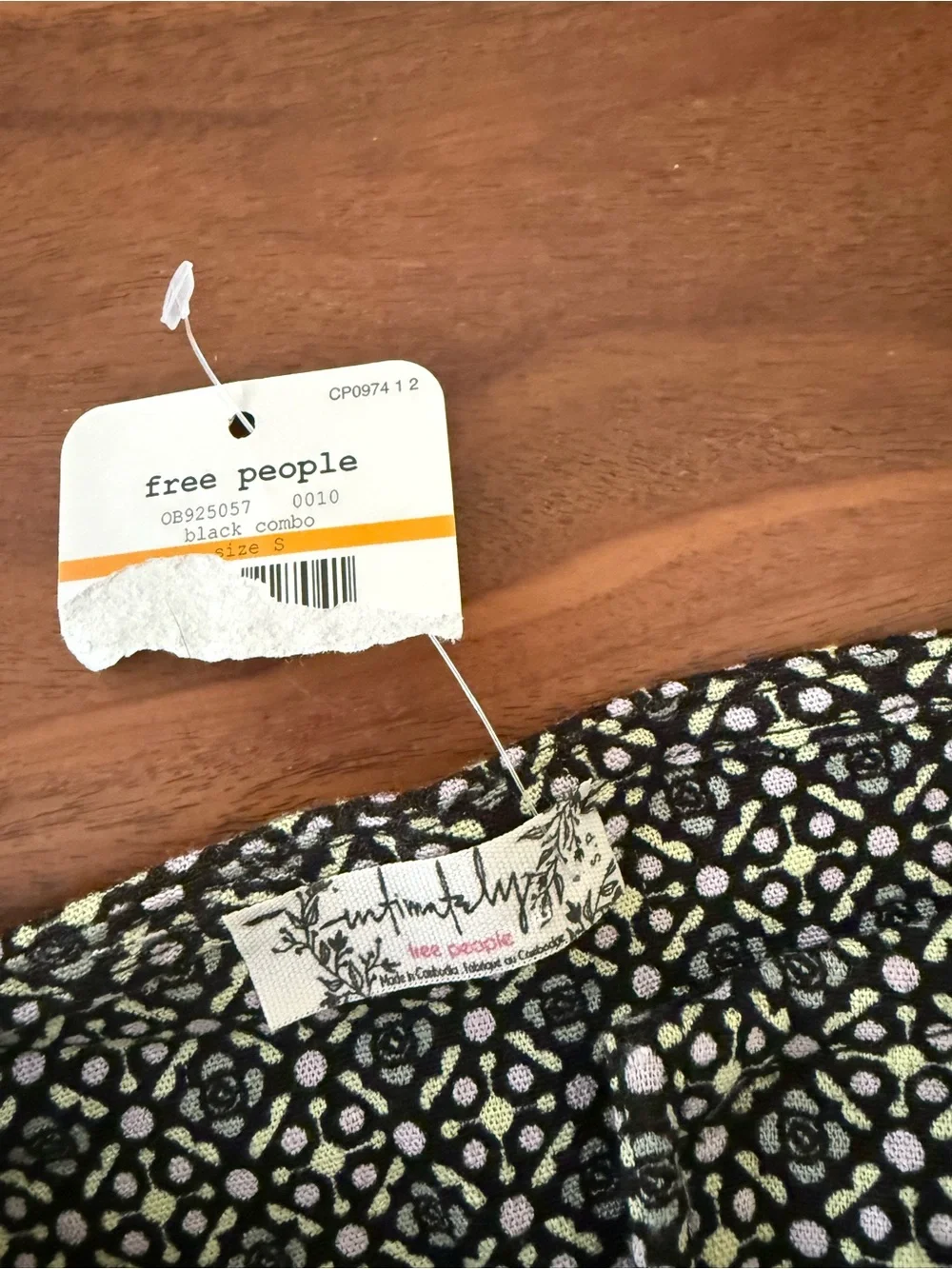 NWT Free People Intimately Lucky Now off-the-shoulder brami crop top S